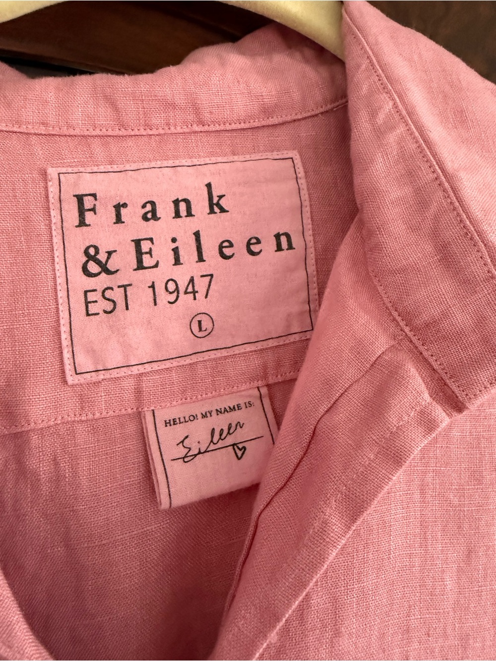 Frank & Eileen Dusty Pink Linen Button-Down Shirt - Picture 3 of 4